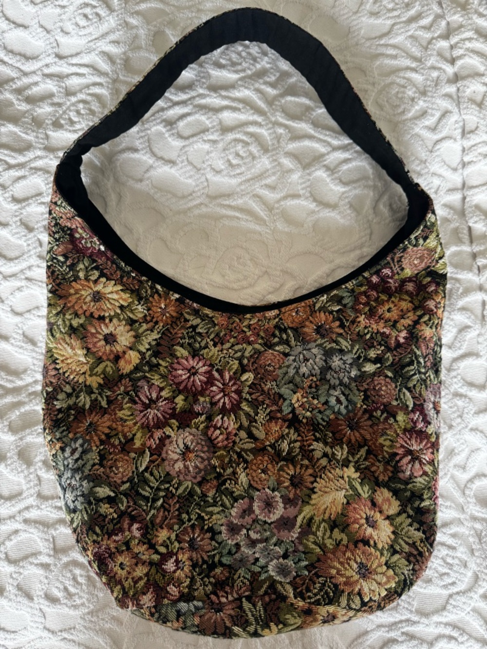 Y2K Floral Tapestry Hobo Bag Boho Slouch Shoulder Purse USA